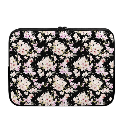 Watercolor Orchid Flower Pattern Print Laptop Sleeve