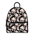 Watercolor Orchid Flower Pattern Print Leather Backpack