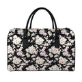 Watercolor Orchid Flower Pattern Print Leather Duffel Bag