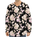Watercolor Orchid Flower Pattern Print Long Sleeve Baseball Jersey
