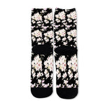 Watercolor Orchid Flower Pattern Print Long Socks