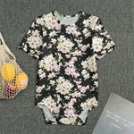 Watercolor Orchid Flower Pattern Print Men's Bodysuit