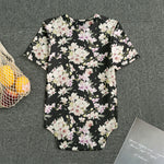 Watercolor Orchid Flower Pattern Print Men's Bodysuit