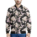 Watercolor Orchid Flower Pattern Print Men's Bomber Jacket