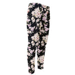 Watercolor Orchid Flower Pattern Print Men's Compression Pants