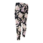 Watercolor Orchid Flower Pattern Print Men's Compression Pants