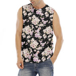 Watercolor Orchid Flower Pattern Print Men's Fitness Tank Top