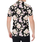 Watercolor Orchid Flower Pattern Print Men's Shirt