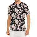 Watercolor Orchid Flower Pattern Print Men's Short Sleeve Rash Guard