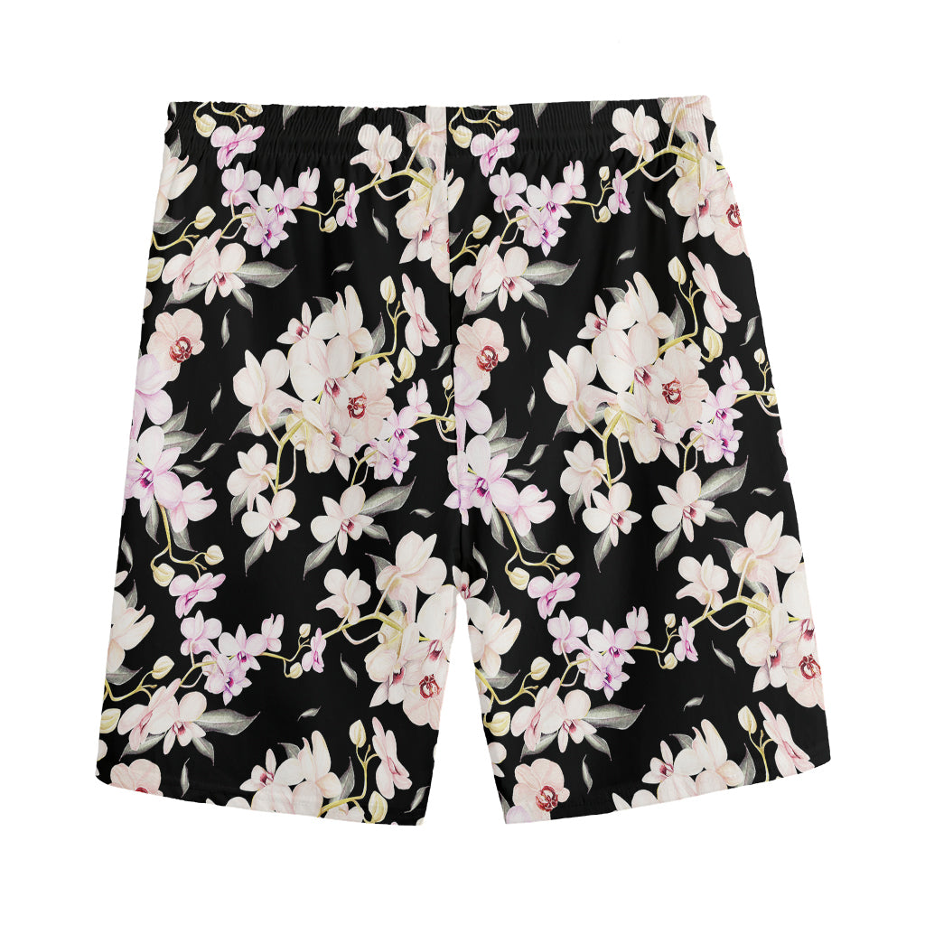 Watercolor Orchid Flower Pattern Print Men's Sports Shorts