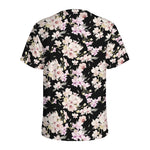 Watercolor Orchid Flower Pattern Print Men's Sports T-Shirt