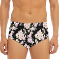 Watercolor Orchid Flower Pattern Print Men's Triangle Swim Briefs
