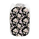 Watercolor Orchid Flower Pattern Print Mesh Laundry Hamper