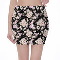 Watercolor Orchid Flower Pattern Print Pencil Mini Skirt