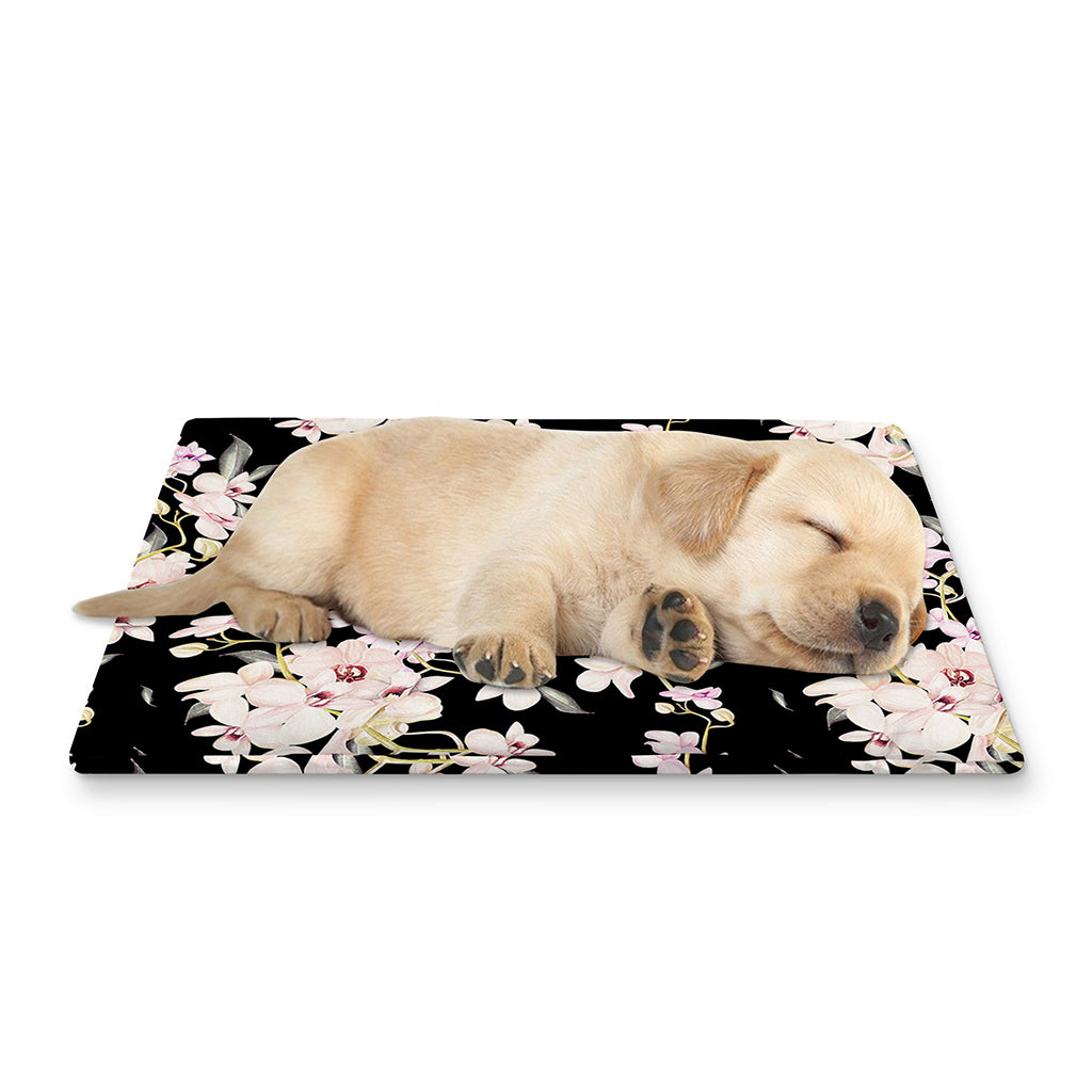 Watercolor Orchid Flower Pattern Print Pet Cooling Mat Cover