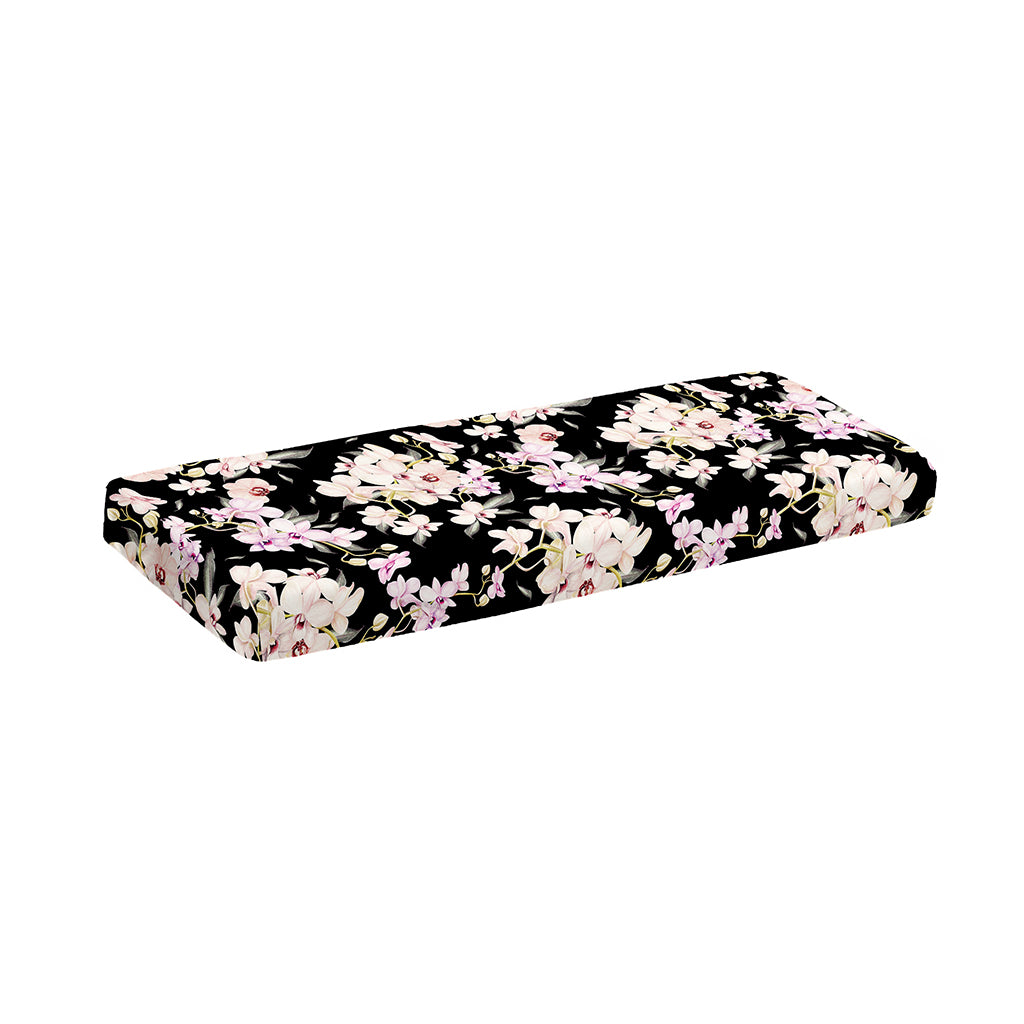 Watercolor Orchid Flower Pattern Print Piano Keyboard Cover