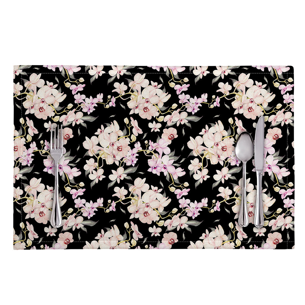 Watercolor Orchid Flower Pattern Print Placemat