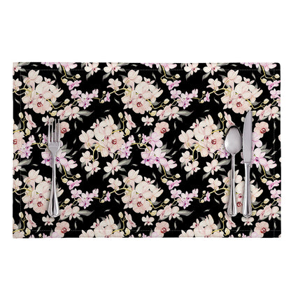 Watercolor Orchid Flower Pattern Print Placemat