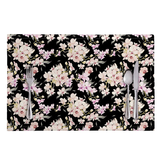 Watercolor Orchid Flower Pattern Print Placemat
