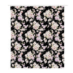 Watercolor Orchid Flower Pattern Print Polyester Shower Curtain