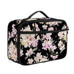 Watercolor Orchid Flower Pattern Print Portable Lunch Bag