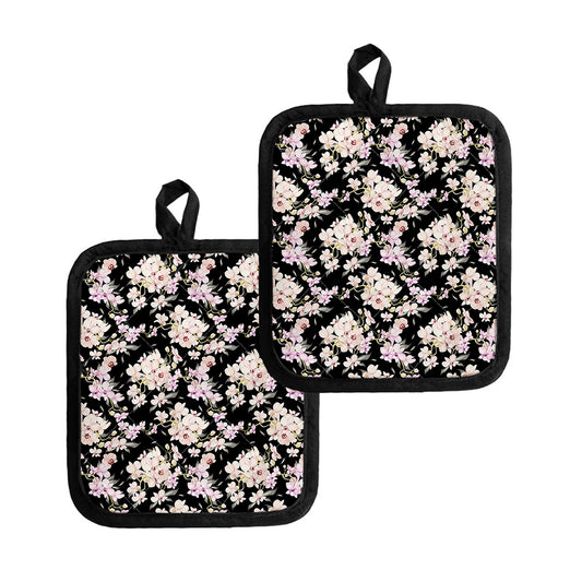 Watercolor Orchid Flower Pattern Print Pot Holders