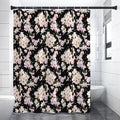Watercolor Orchid Flower Pattern Print Premium Shower Curtain