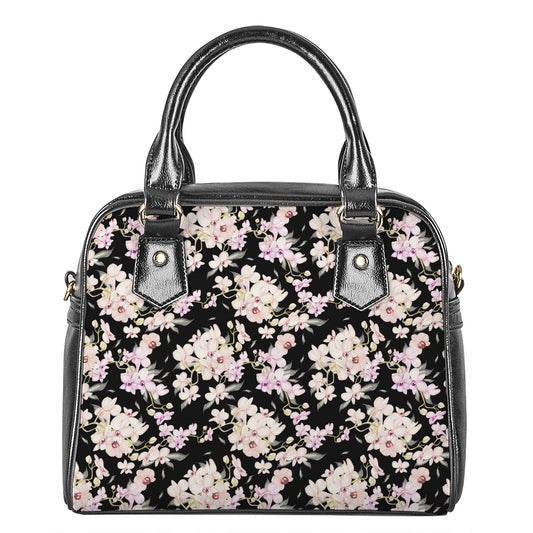 Watercolor Orchid Flower Pattern Print Shoulder Handbag