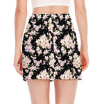 Watercolor Orchid Flower Pattern Print Side Slit Mini Skirt