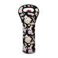 Watercolor Orchid Flower Pattern Print Single Neoprene Wine Tote
