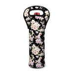 Watercolor Orchid Flower Pattern Print Single Neoprene Wine Tote