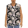 Watercolor Orchid Flower Pattern Print Sleeveless Baseball Jersey