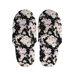 Watercolor Orchid Flower Pattern Print Slippers