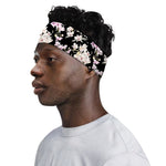 Watercolor Orchid Flower Pattern Print Sports Headband