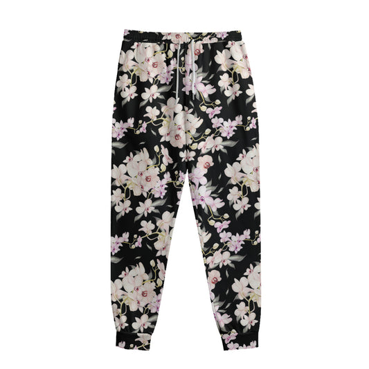 Watercolor Orchid Flower Pattern Print Sweatpants