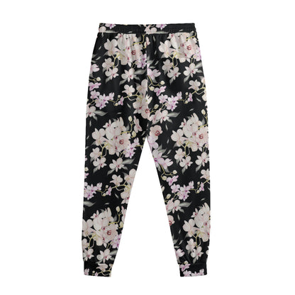 Watercolor Orchid Flower Pattern Print Sweatpants