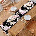 Watercolor Orchid Flower Pattern Print Table Runner