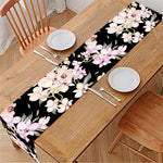Watercolor Orchid Flower Pattern Print Table Runner