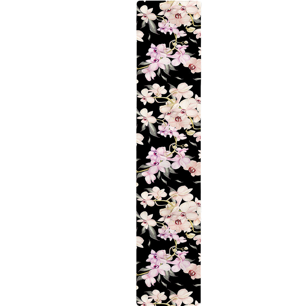Watercolor Orchid Flower Pattern Print Table Runner