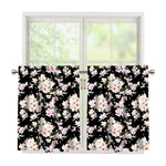 Watercolor Orchid Flower Pattern Print Tier Curtains