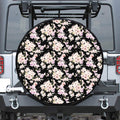 Watercolor Orchid Flower Pattern Print Tire Cover