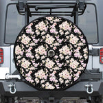 Watercolor Orchid Flower Pattern Print Tire Cover With Camera Hole