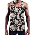 Watercolor Orchid Flower Pattern Print Men's Workout Tank Top