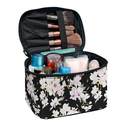 Watercolor Orchid Flower Pattern Print Travel Makeup Bag
