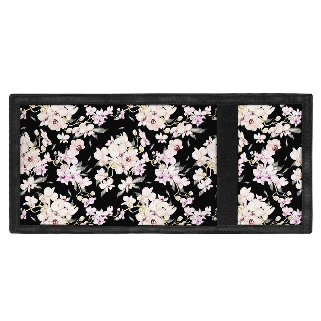 Watercolor Orchid Flower Pattern Print Trifold Wallet