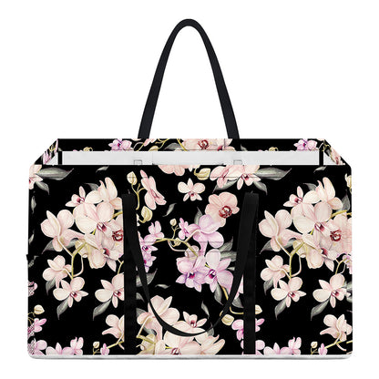 Watercolor Orchid Flower Pattern Print Utility Tote Bag