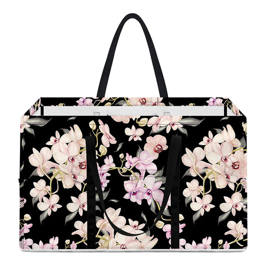 Watercolor Orchid Flower Pattern Print Utility Tote Bag