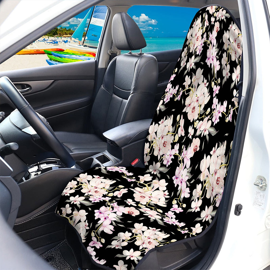 Watercolor Orchid Flower Pattern Print Waterproof Car Seat Cover