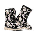 Watercolor Orchid Flower Pattern Print Winter Boots