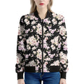Watercolor Orchid Flower Pattern Print Women's Bomber Jacket